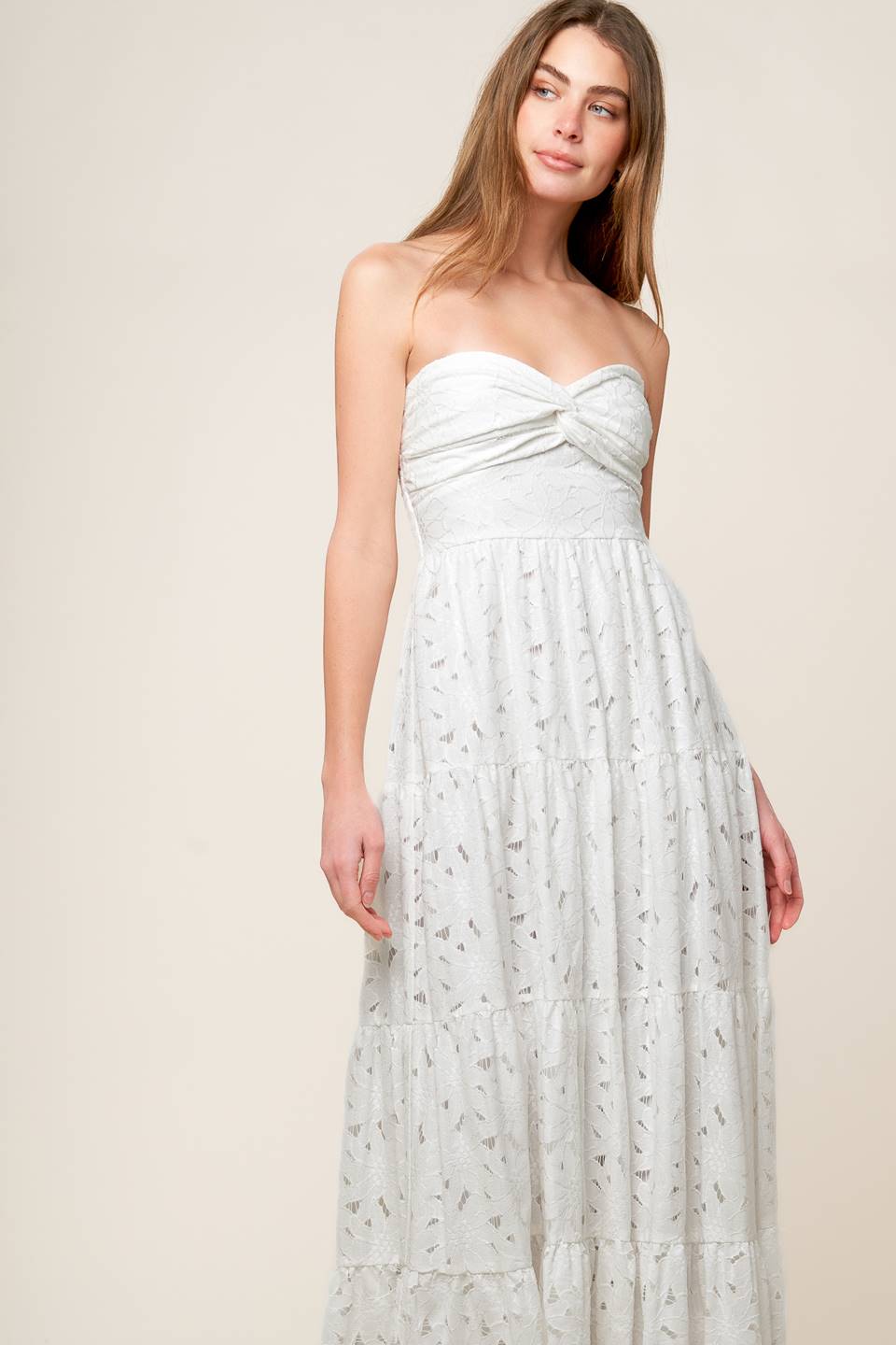 WISHING WELL WHITE WOVEN LACE MAXI DRESS Flying Tomato